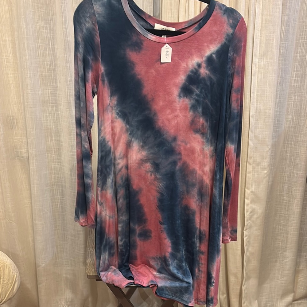 Umgee Pink and Blue Relaxed Tunic Top